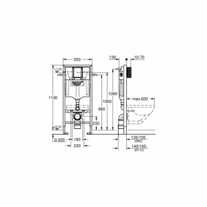 Set rezervor incastrat Grohe Rapid SL cu set fixare si clapeta crom Skate Air - Img 2