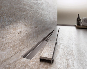 Set rigola cu capac faiantabil Alcadrain APZ115 Marble Low 85 cm - Img 1