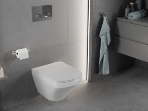 Set vas wc rimless suspendat, dreptunghiular, capac slim softclose, Foglia Bristol - Img 4
