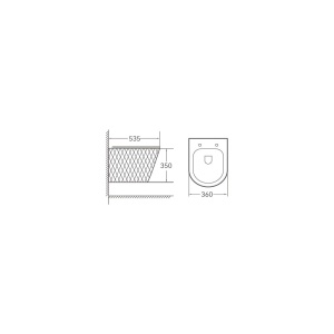 Set vas WC suspendat Rimless gri texturat 3D cu capac soft close - Img 7
