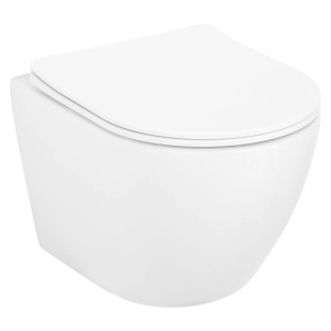 Set vas wc vortex suspendat, Rotund, Foglia Oslo si capac softclose alb - Img 6