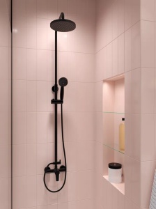 Sistem de dus Ferro RITTO BLACK cu baterie dus si set complet dus, negru  - Img 2