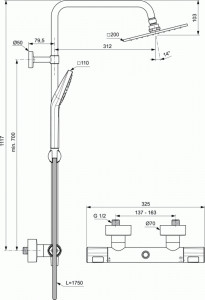 SISTEM DUS TERMOSTATIC CERATHERM T100 - Img 2