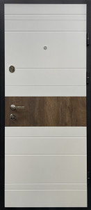 Usa metalica apartament 116, stanga, bicolora (spate alb cu maro), 86x202 cm + accesorii - Img 2