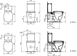 Vas wc stativ Ideal Standard Connect cu functie de bideu, alb  - Img 7