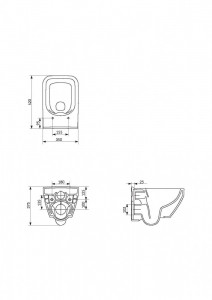 Vas wc suspendat Cersanit Crea, Clean On, rectangular, fara capac - Img 3