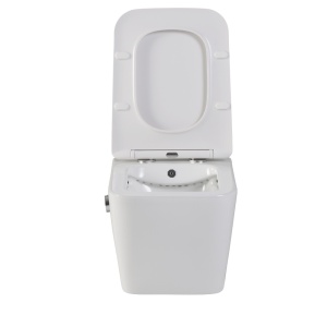 Vas wc suspendat cu functie bideu, Foglia Safari, Rimless, dreptunghiular, baterie crom, capac soft close - Img 3