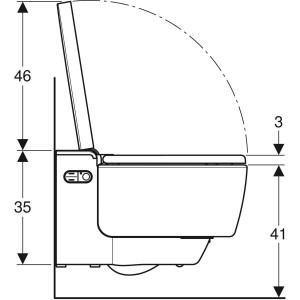 Vas wc suspendat cu functie de bideu Geberit AquaClean Mera Comfort, capac soft close, alb - Img 5