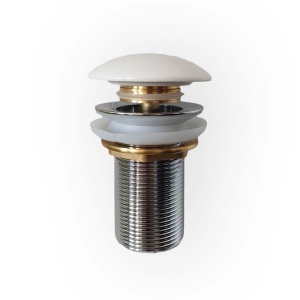 Ventil lavoar click-clack Foglia cu capac ceramic cu preaplin, alb lucios