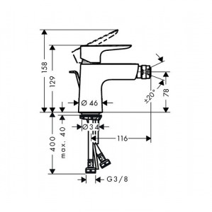Baterie bideu Hansgrohe Talis E, bronz periat - Img 2