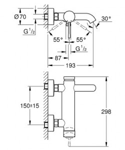 Baterie cada Grohe Essence New, crom - Img 2