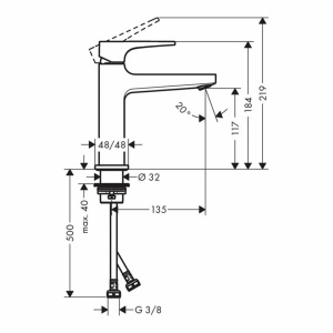 Baterie lavoar Hansgrohe Metropol 110 cu ventil Push-Open negru - crom periat - Img 2