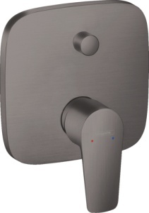 Baterie monocomanda cada - dus incastrata Hansgrohe Talis E negru - crom periat - Img 2