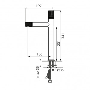Baterie stativa lavoar inalta FDesign Ardesia cu ventil click-clack, negru-roz auriu - Img 2