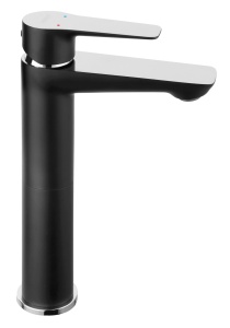 Baterie stativa pentru lavoar inalt Ferro Adore Black, negru/crom