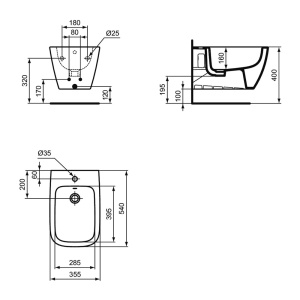 Bideu suspendat Ideal Standard I.LIFE B gri lucios - Img 5