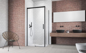 Cabina de dus Radaway Idea Black KDJ cu usa glisanta si perete fix, 100Lx80 cm - Img 2