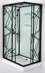 Cabina dus cu hidromasaj Sanotechnik DECO BLACK 2, 90x120x215 cm