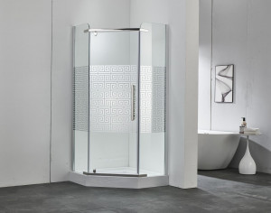 Cabina dus pentagonala Belform Maze, usa batanta stanga, 80x80 cm, crom - Img 2