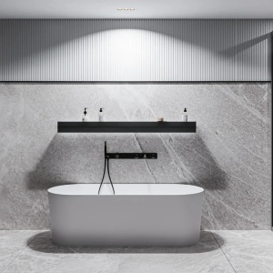 Cada baie freestanding Miraggio Providence, compozit, 170x70 cm
