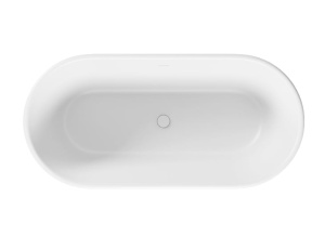 Cada baie freestanding ovala Foglia Clasic Elegante, compozit, cu preaplin, 170 x 84 cm - Img 4