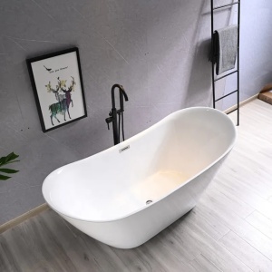 Cada baie freestanding slim Bella Foglia 150 x 77 cm, ovala cu preaplin - Img 2