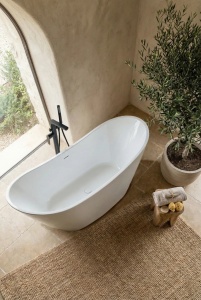Cada baie freestanding Vela, acril, 170x75 cm, alb lucios - Img 6