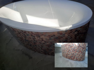 Cada baie Radaway Mesara, set panou Flex si sifon, acril, 190x96 cm - Img 3