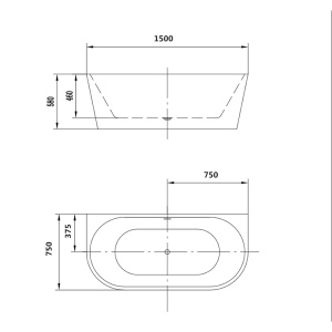 Cada freestanding Florida Beatrice 150, semi-ovala, cu instalatie completa, alb - Img 3
