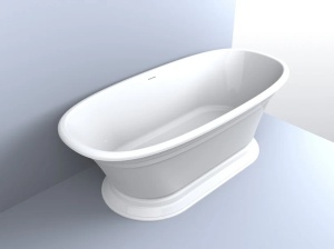 Cada freestanding Miraggio Anastasia compozit 175x80 cm alb lucios - Img 4