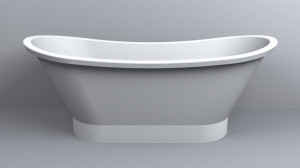 Cada freestanding Miraggio Charlotte compozit 160x66 cm alb lucios - Img 2