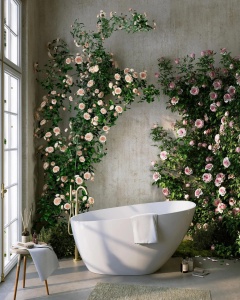Cada freestanding Miraggio Valeria compozit 140x74 cm alb lucios