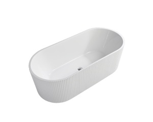 Cada freestanding ovala 9003 T-L riflata acril, 170x80 cm