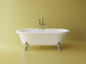 Cada freestanding ovala, compozit alb lucios, 175x79.3x45.5 cm Foglia Boem