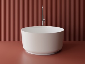Cada freestanding rotunda, compozit alb mat, 110x110x51.2 cm, Foglia Polaris