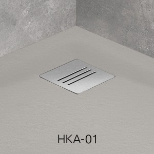 Cadita dus semirotunda compozit Radaway Kyntos A 90x90x3 cm, gri cemento - Img 3