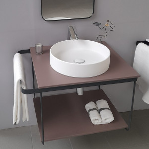 Cadru metalic cu blat, polita si lavoar Kuma ZOOM CI39 LOFT style, RECTOR, 60 cm - Img 3