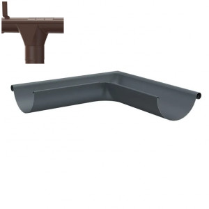 Coltar exterior jgheab pentru sistem pluvial Metigla, metalic, D 165 mm, maro (RAL 8017)