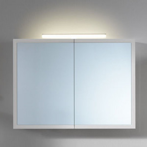 Dulap 2 usi cu oglinda iluminare LED Kolpasan Blanche, 95 cm, alb