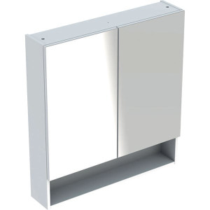 DULAP CU OGLINDA 80 CM SELNOVA SQUARE CU DOUA USI, ALB