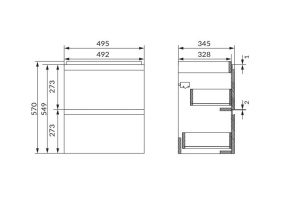 Dulap pentru lavoar slim MODUO 50 cm ,chasmir - Img 2