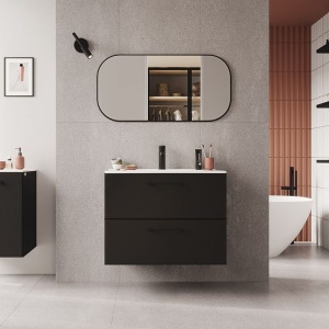 Dulap suspendat pentru lavoar Defra MO-RE 80 cm, negru - Img 4
