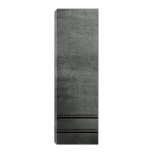 Dulap tip coloana Kolpasan Alexis, 1 usa si 2 sertare, 45x146 cm, Dark Concrete