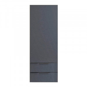 Dulap tip coloana Kolpasan Malaya, 1 usa si 2 sertare, 45x130 cm, gri inchis