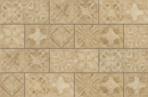 Elevatie Klinker Cerrad Torstone decor beige 14.8x30 cm