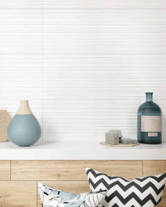 Faianta Kai Whites Lines, 25.5x75.5 cm, white - Img 2