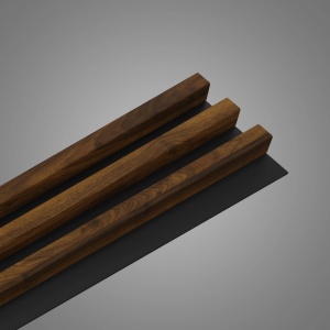 Lamele decorative Stegu Linea Slim, Mdf, 2650x150x30 mm, alun-negru