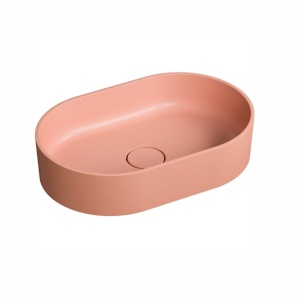 Lavoar compozit cu montare pe blat, Foglia Evo 60x40 cm, roz somon mat