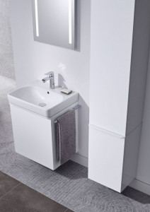 LAVOAR GEBERIT SMYLE SQUARE 55X44 CU ORIFICIU BATERIE SI PREPLIN - Img 5