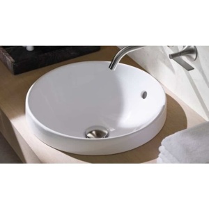LAVOAR ÎNCORPORAT GEBERIT VARIFORM, ROTUND D-40CM, PREAPLIN VIZIBIL, GLAZURAT ALB - Img 5